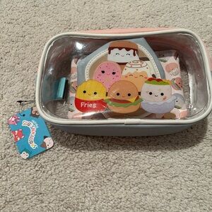 Squishmallows Food-Themed Cosmetic Bags NWT